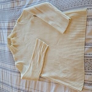 COS oversized ribbed mock-neck sweater, L cream.